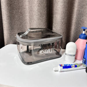 קטן ברור קוסמטי pvc zipper שקופים קופה גדולה גדולה עם תאים - Product Image 4