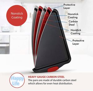 Bánh công cụ khuôn nướng chảo Thiết lập công cụ màu Đỏ Silicone xử lý springform Pan không dính bakeware Đặt Lò an toàn 0.4mm hình tròn - Product Image 2