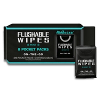 Lingettes humides biodégradables personnalisées à la menthe, format poche, mini, jetables, 8 paquets de 15*18cm, portables pour adultes