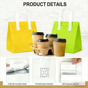 ถุงเก็บความร้อนแบบใช้แล้วทิ้ง บุฉนวนกันความร้อนด้วยอลูมิเนียมฟอยล์ สำหรับส่งอาหาร อาหารจานด่วน กาแฟ และอาหารแบบนำกลับบ้าน - Product Image 3