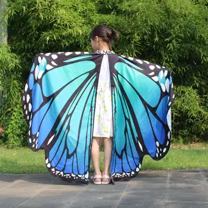 ecowalson Soft Fabric Butterfly Wings Shawl Fairy Ladies Nymph Pixie Costume Accessory Kids Performance Wings