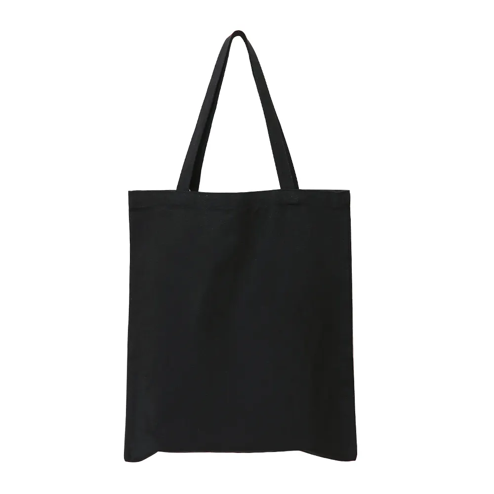 Wholesale Black Cheap Reusable Plain Blank Cotton Canvas shopping Tote Bag Large amount of stock