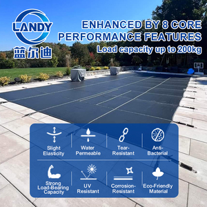Couverture de sécurité pour <span class=keywords><strong>piscine</strong></span> LANDY, durable, imperméable, en matériau PP, couverture de sécurité en maille pour piscines enterrées - Product Image 5