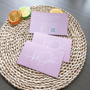 カスタム印刷300gsmコーティング紙マット仕上げピンク色かわいい「ありがとう」カードビジネスプロモーションギフト用 - Product Image 5