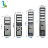 Éclairage extérieur étanche IP66 SMD 400W 500W 600W 700W, lampadaire solaire LED intégré tout-en-un