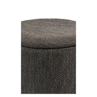 Elegante Taburete de Almacenamiento Gris, Reposapiés Redondo con Funda Extraíble, Caja de Almacenamiento Oculta, Silla de Maquillaje, Mueble para el Hogar