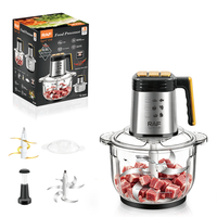 Pengolah Makanan 500W 10 in 1 dengan Mangkuk 5.0L, Pisau Baja Tahan Karat, dan Pemotongan 360 Derajat untuk Persiapan Masakan di Rumah R.3341
