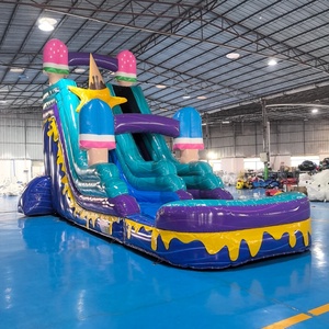 Scivoli d'Acqua Gonfiabili Commerciali per Adulti e Bambini, Economici, da Esterno, Grandi, in PVC Trasparente con Palla all'Interno, Castello con Telecomando e Ventilatore - Product Image 4