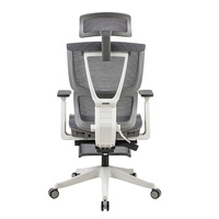 Chaise de bureau pivotante de luxe et confortable gris, dossier haut ergonomique en maille avec Support lombaire