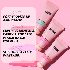 Trend Popular Professional Long-Lasting Liquid Blush Custom Logo Squeezed Tube Cream <strong>Blusher</strong> with <strong>Sponge</strong> Head Beauty Makeup - Product Image 4