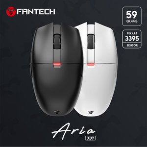 Ratón inalámbrico blanco para juegos con logotipo personalizado XD7 HUANO 80 millones de clics 26000 DPI Ratón para juegos - Product Image 1