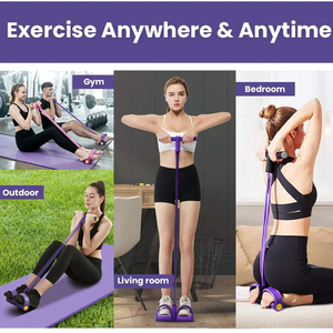 Cordes de traction élastiques de résistance Exerciseur <span class=keywords><strong>Rameur</strong></span> Bande de résistance du ventre Gym à domicile Sport Training Bandes élastiques <span class=keywords><strong>pour</strong></span> équipement de fitness - Product Image 4