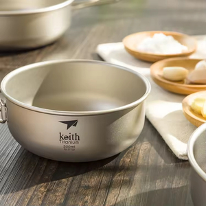 Bol à riz pliable en titane ultraléger de 300 ml, ustensile de cuisine portable pour le camping, l'escalade, le pique-nique, la cuisson - Marque Hummingbird - Product Image 2