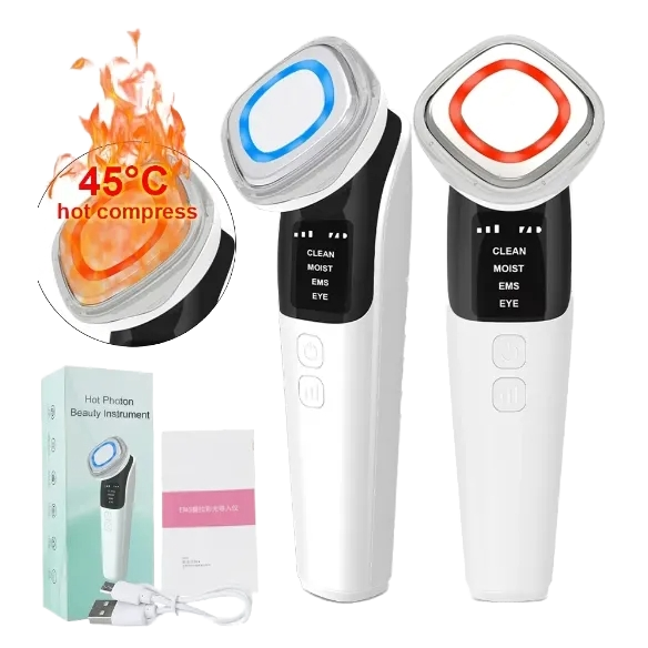 Skin-friendly Beauty Device with Arc-shaped Design for Face Neck Hands & Eyes ABS & Stainless Steel Rechargeable No Blind Spots