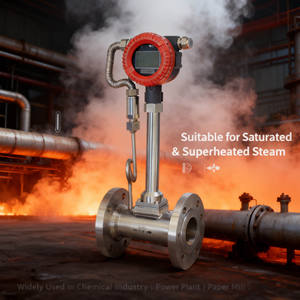 เครื่องวัดการไหลของไอน้ำแบบวอร์เท็กซ์เชดดิ้งสำหรับไอน้ำร้อนเกินอุณหภูมิปกติในโรงไฟฟ้าอุตสาหกรรมเคมี - Product Image 3