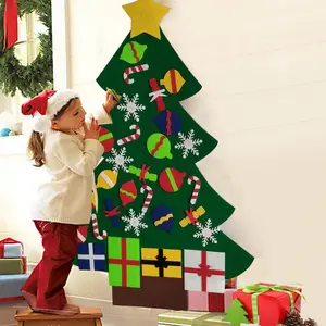 Kinder DIY Filz Weihnachts baum Weihnachts dekoration für Zuhause Neujahrs geschenke Weihnachts schmuck Santa Xmas Tree Custom ized
