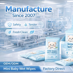 Usine OEM de lingettes miniatures, lingettes humides en petits paquets à usage unique pour les voyages, promotion, fournisseur de logo personnalisé - Product Image 1