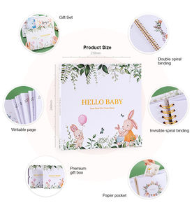 Livre de souvenirs pour bébé, journal de jalons de développement, couverture rigide, spirale, carton, unisexe, pour nouveau-né, cadeau spécial pour la croissance du bébé - Product Image 3