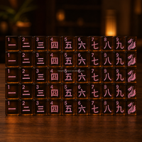 Jeu de Mahjong américain en acrylique gravé motif Tortue, Ambre, Porte-bonheur, Coccinelle, avec tapis et supports, jeu de société, cadeaux, divertissement