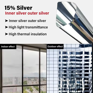 Film pour fenêtres de bâtiment en PET de bonne qualité, anti-chaleur, anti-explosion, vision unilatérale, miroir réfléchissant, <span class=keywords><strong>protection</strong></span> de la vie privée, décoratif - Product Image 2
