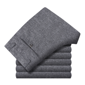 <span class=keywords><strong>Pantalon</strong></span> <span class=keywords><strong>en</strong></span> <span class=keywords><strong>lin</strong></span> décontracté d'été <span class=keywords><strong>pour</strong></span> <span class=keywords><strong>homme</strong></span>, léger et ample, <span class=keywords><strong>pour</strong></span> hommes d'âge moyen, avec taille mi-haute et devant plat - Product Image 2