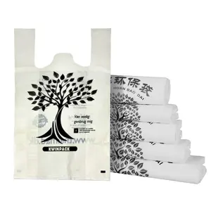 Manufacturer 100% biodegradable Plastic T-Shirt Packaging Bag Thank You T Shirt Plastic Shopping Bags With Your Logo