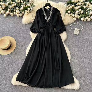 Lourd diamant intégré v-ne lanterne Sve Long <span class=keywords><strong>Dr</strong></span> femmes taille cintrage minceur a-ligne Dra Maxi jupe - Product Image 6