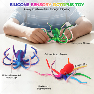 Novità sensoriale in Silicone Sucker polpo giocattolo con tentacoli calamari giocattolo multifunzione porta telefono - Product Image 2