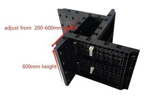 Reusable ABS/PP Plastic <b>Square</b> Column Formwork Easy Installation Modular Concrete Pillar Mould for Villa Construction - Product Image 3