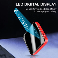 Meilleures ventes : Mini Power Bank Miroir 20000 mAh avec Lampe Torche LED, Power Bank Mince 10000 mAh, Chargeurs de Téléphone Portables, Batterie Externe