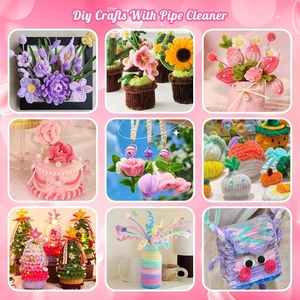 OEM/ODM DIY ลวดเชนิลล์ ลวดปุย ลวดทำความสะอาดท่อ สำหรับงานประดิษฐ์ พร้อมแท่งบิดเกลียว <span class=keywords><strong>ของเล่น</strong></span>เสริมพัฒนาการเด็ก งานฝีมือสร้างสรรค์ - Product Image 6