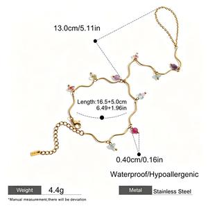 Elegantes Europäisch-Amerikanisches Edelstahl-Zirkon-Perlen Damen-Armband mit Galvanisierung, Fingerlos, Luxuriös und Hochwertig - Product Image 1