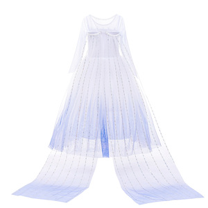 Meilleure vente Robe de princesse Robe de <span class=keywords><strong>reine</strong></span> <span class=keywords><strong>des</strong></span> neiges Robe de princesse <span class=keywords><strong>Elsa</strong></span> Cape Cadeau d'anniversaire pour fille - Product Image 3