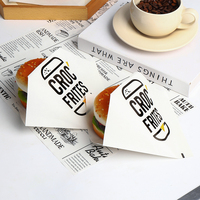 Sac en kraft écologique recyclable à double ouverture triangulaire personnalisé, résistant à la graisse, de qualité alimentaire, pour hamburger, sandwich, beignet, gaufre