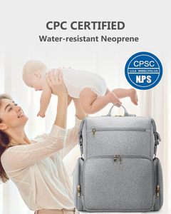 Grand sac à langer imperméable pour nouveau-né, sac en néoprène, sac à dos avec matelas à langer - Product Image 4