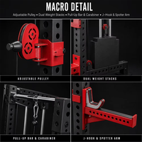 REYK-01 Multi-gym commercial et domestique, Machine Smith, Rack à squats, Power Rack en acier au carbone, pile de poids 75kg*2, pour le renforcement du tronc, du dos, des bras, des jambes et du pectoral