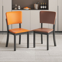 Chaise de salle à manger orange moderne, assise souple, pieds durables, usage commercial, hôtel, restaurant, maison