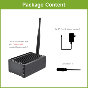 Mini-ordinateur tout-en-un CM4-NAS-Double-Deck pour stockage en réseau, compatible avec le module de calcul Raspberry Pi 4 CM4104008, K613 en option - Product Image 2