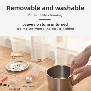 Tự động sang trọng thép không gỉ mèo con chó uống đài phun nước liên tục lưu thông nước Phí-Powered không thấm nước IPX5 rắn - Product Image 3