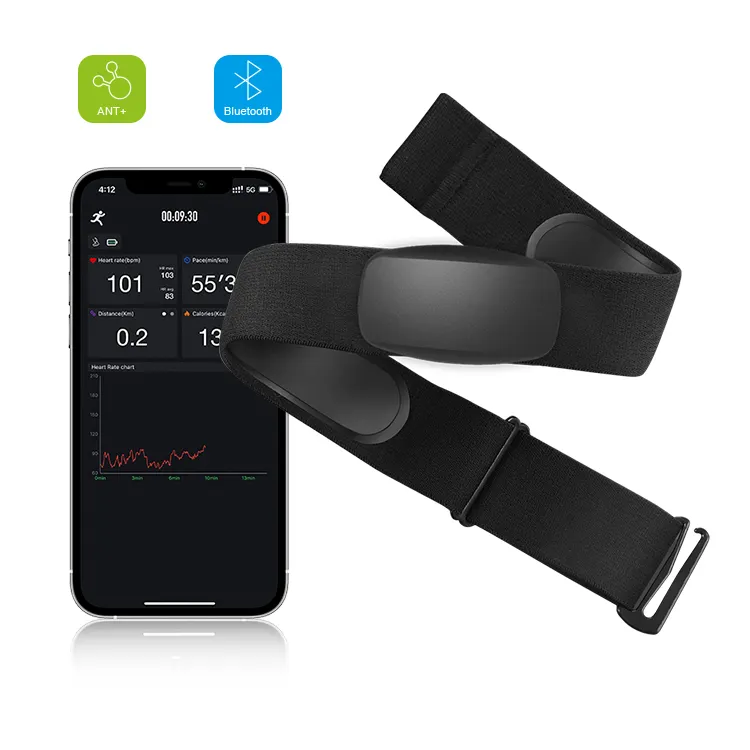 Chileaf CL800 Heart Rate Monitor Chest Strap Ble 5.0 & Ant+ Heart Rate Sensor Belt With IP67 Heart Rate Monitor Band