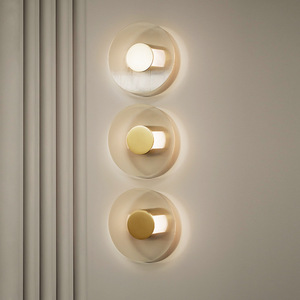 Modern Minimalist Round Wall Lamp Led <b>Light</b> Source E27 Switch Control For Hallway Living Room Bedroom Bedroom Bedside - Product Image 1