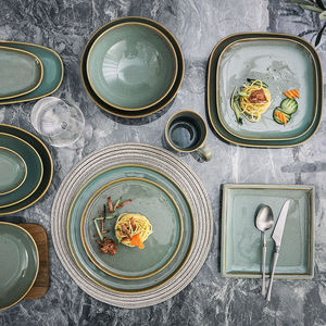 Life-Word – vaisselle <span class=keywords><strong>de</strong></span> luxe Royal Horeca, service à café occidental, service à dîner en grès émaillé vert réactif - Product Image 5