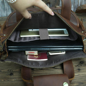 Bolso de Mano de Cuero Crazy Horse Retro de Andong, Bolso de Hombro Ejecutivo, Maletín para Portátil de 14 Pulgadas, Bolsos de Mensajero de Gran Capacidad - Product Image 5