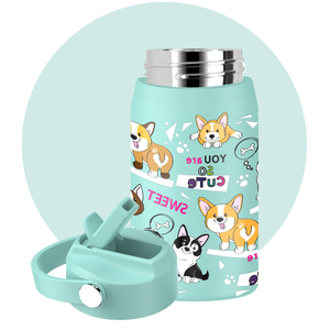 2024 Kids Water Bottle With Straw Lid 12oz Stainless Steel Water Bottles Bpa Free Water Bottle For School Reusable - Product Image 2