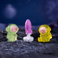 Statues d'Astronautes Miniatures Lumineuses, Figurines et Sculptures de Spaceman en Résine pour Décoration de Gâteau Thème Espace DIY