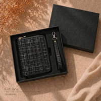 Organisateur compact à fermeture éclair Hongbo Luxe en tissu lin A7 avec pochettes cosmétiques en option, comme un cadeau mignon pour les fêtes/la rentrée scolaire
