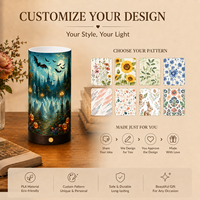 Lampe de nuit LED personnalisée avec abat-jour imprimé en 3D sur le thème des cimetières hantés d'Halloween, base en bois, télécommande et vase à fleurs, décoration d'intérieur