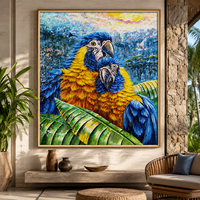Vente directe usine : Mosaïque animale artisanale en forme de poisson, motif animal, mosaïque en verre marin pour décoration murale intérieure