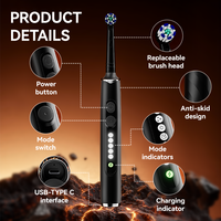Brosse à dents électrique rotative intelligente Seago avec écran LCD, poils souples oscillants, chargement USB-C, étanchéité IPX7, étui de voyage pour nettoyage buccal