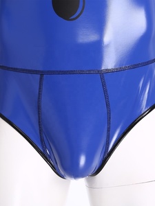 Body brillante para hombre con estampado de signo de interrogación, manga corta, cuello redondo, corte alto, disfraz de lucha libre, baile, actuación, escenario, cosplay, personalizado - Product Image 4